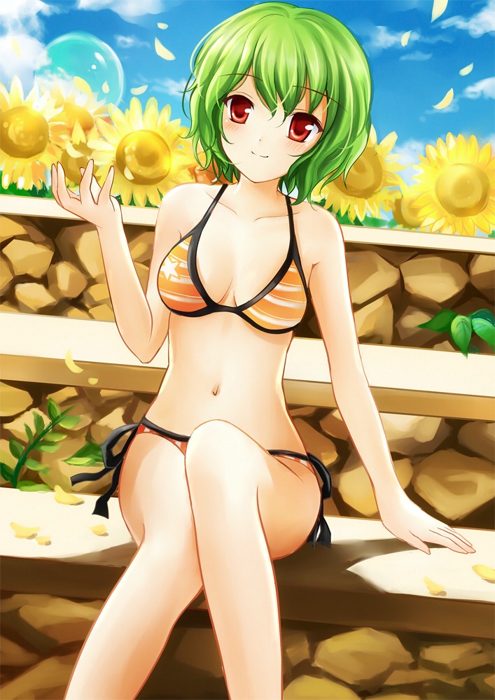 bikini kazami_yuuka nikoo swimsuits touhou