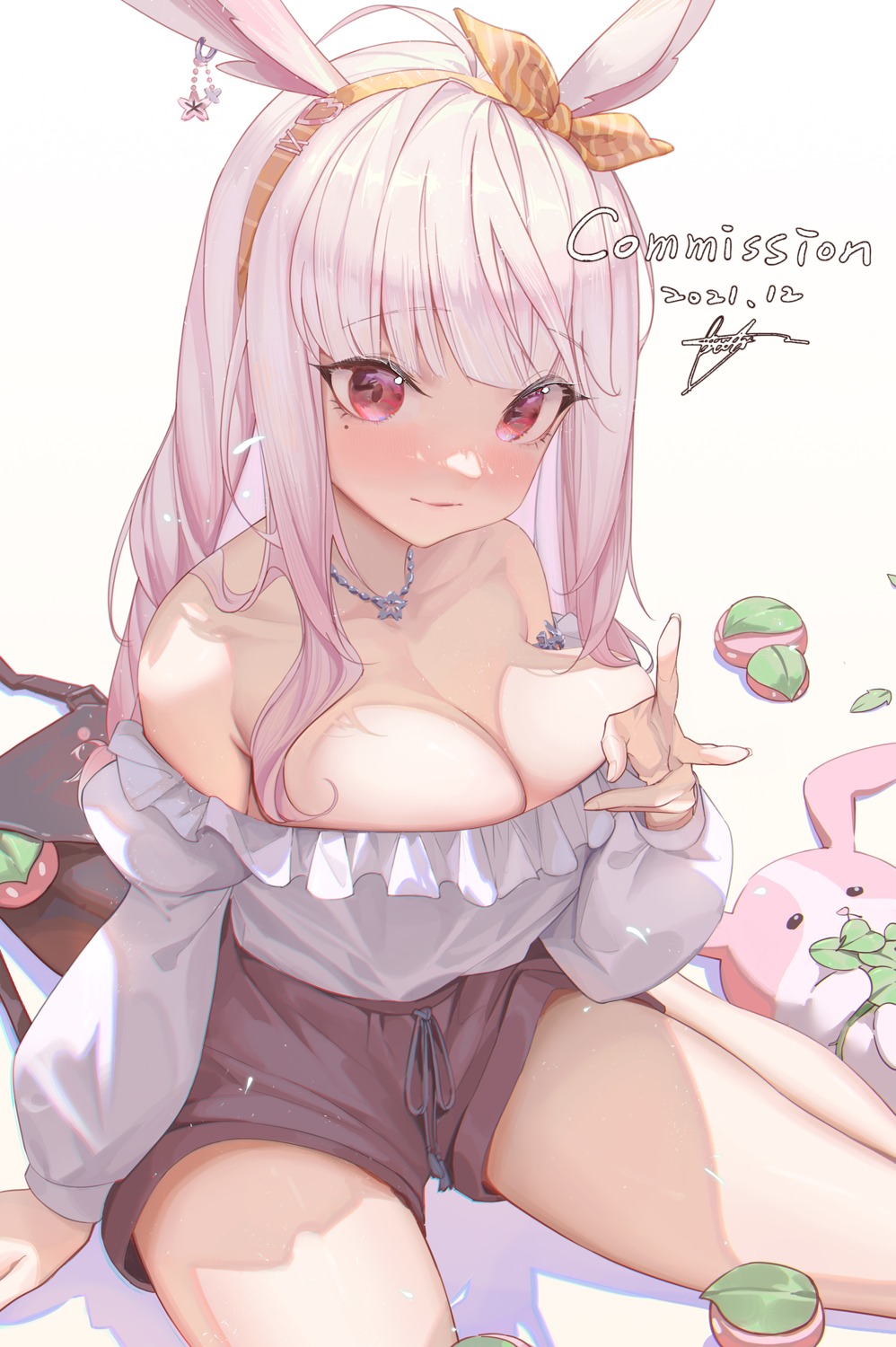 animal_ears bingwei_huang bunny_ears no_bra