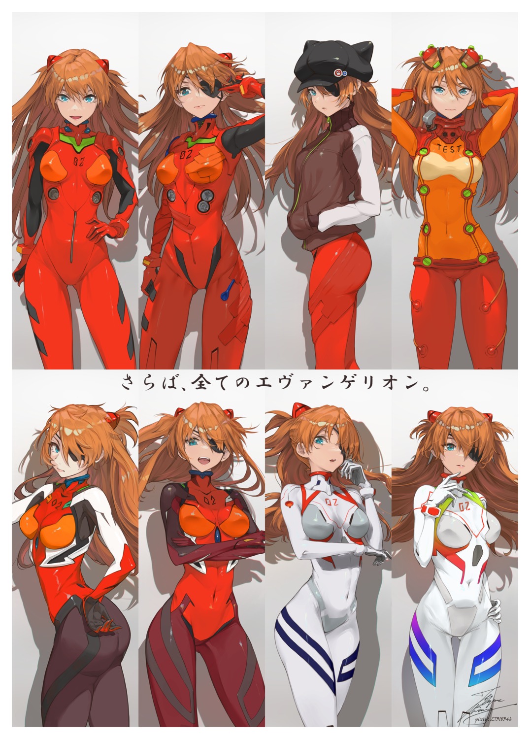 bodysuit eyepatch fadingz neon_genesis_evangelion souryuu_asuka_langley