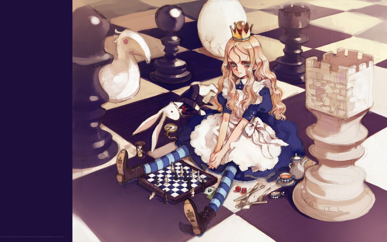 alice alice_in_wonderland charlotte_francia cosplay dress littlewitch lolita_fashion oyari_ashito quartett! sketch thighhighs wallpaper white_rabbit