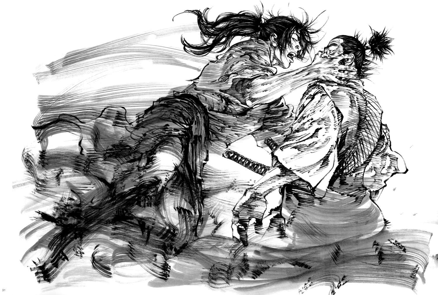 inoue_takehiko male monochrome sword vagabond