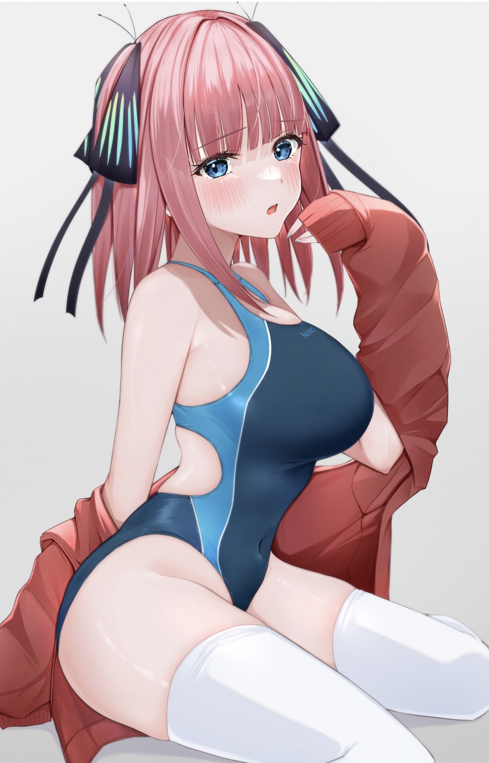 5-toubun_no_hanayome nakano_nino swimsuits thighhighs uiri-na