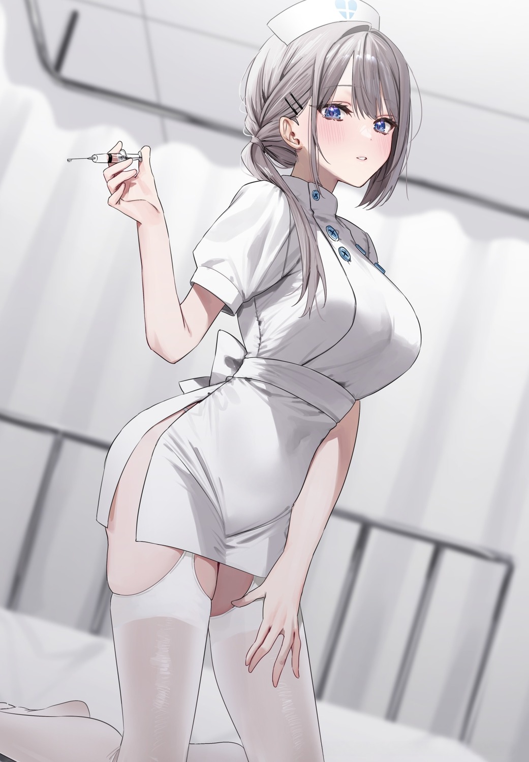 chigusa_minori detexted nurse saotome_shino_(shino_to_ren) shino_to_ren stockings thighhighs