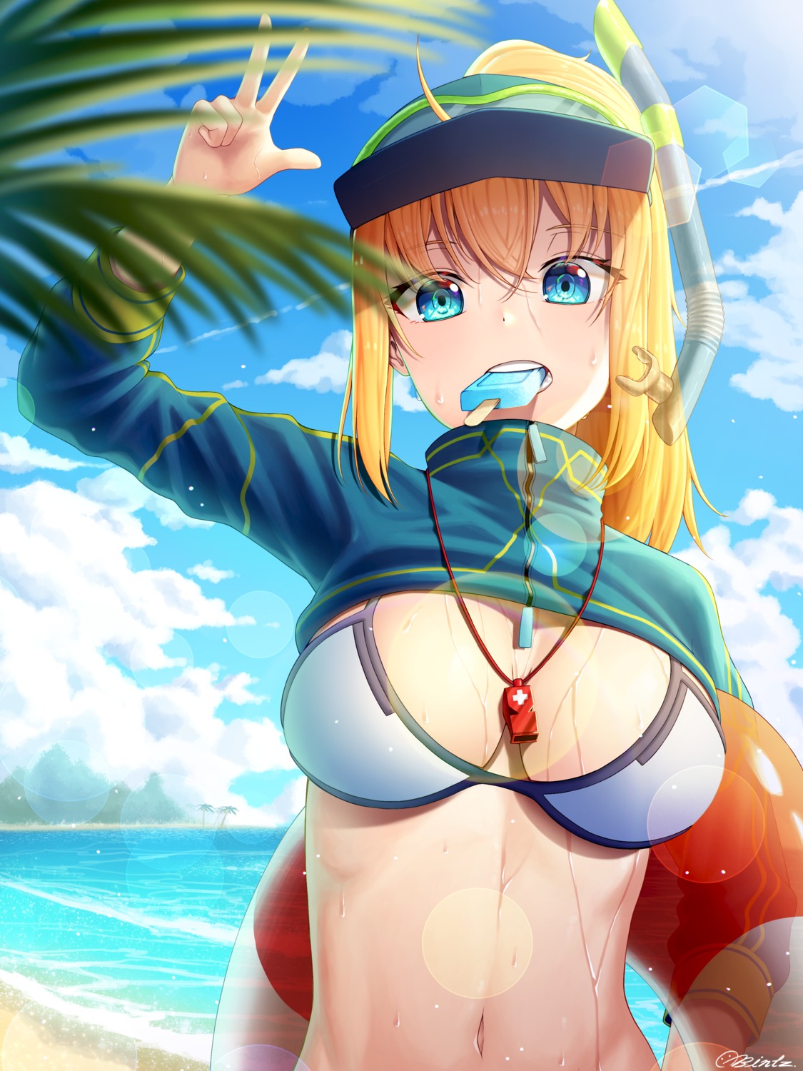 bikini_top bintz fate/grand_order heroine_xx swimsuits wet