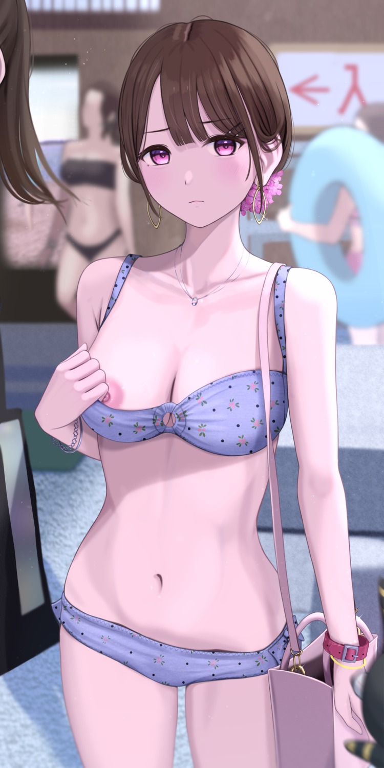 bikini inaka_44 nipple_slip swimsuits undressing