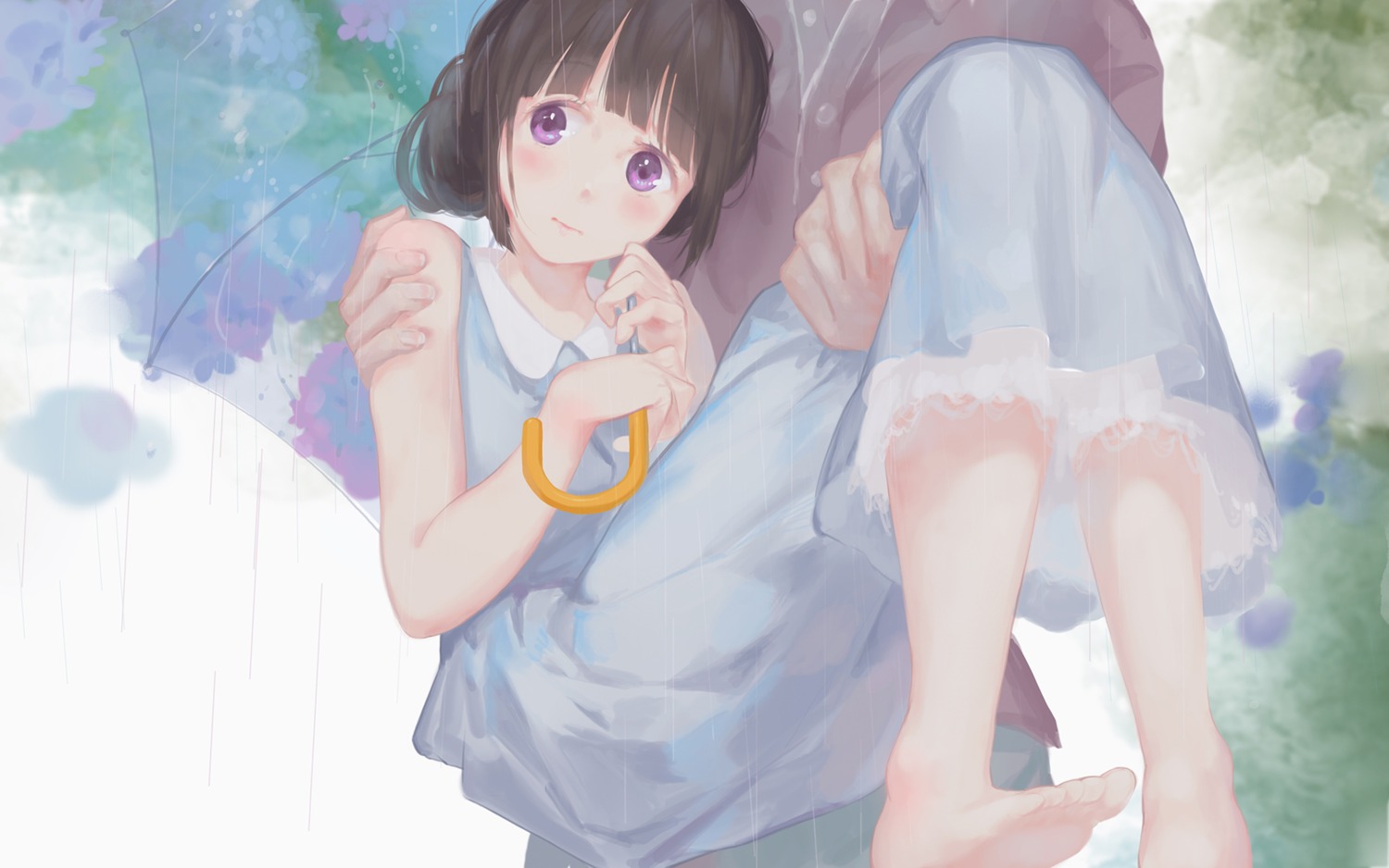 chitanda_eru dress feet hyouka jq umbrella wallpaper