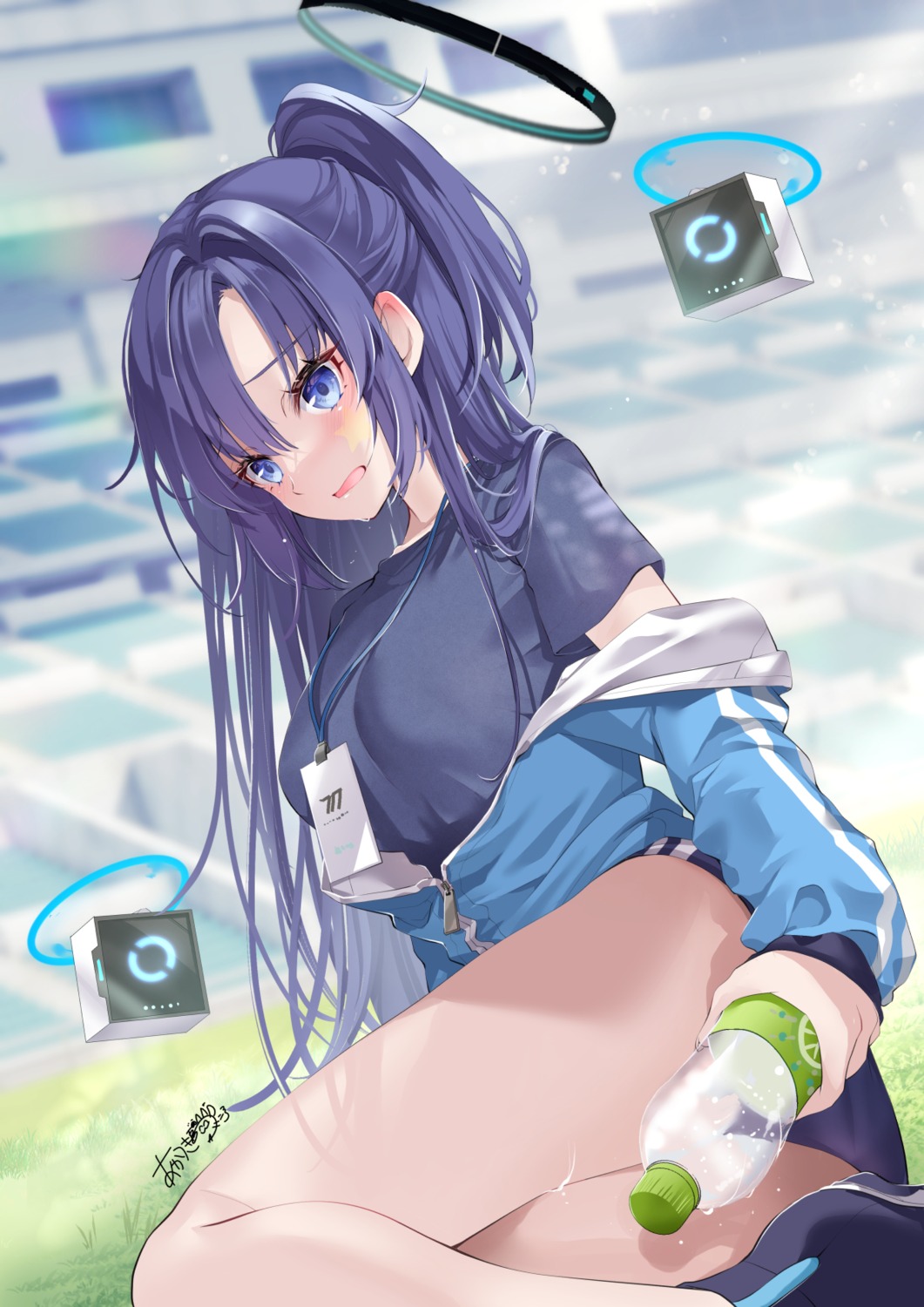 akatsuki_hijiri blue_archive buruma gym_uniform halo hayase_yuuka tattoo