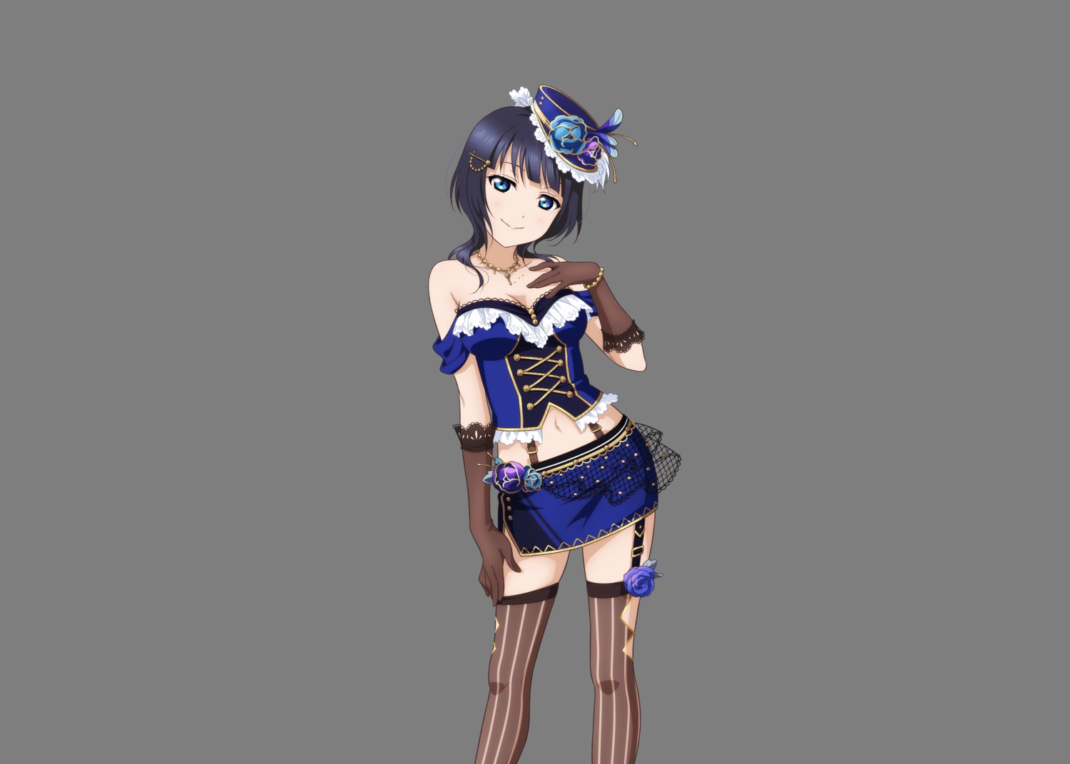 asaka_karin cleavage cropme love_live!_nijigasaki_high_school_idol_club love_live!_school_idol_festival love_live!_school_idol_festival_all_stars stockings thighhighs transparent_png