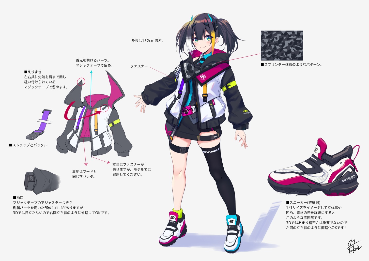character_design fukai_ryosuke garter thighhighs uniform