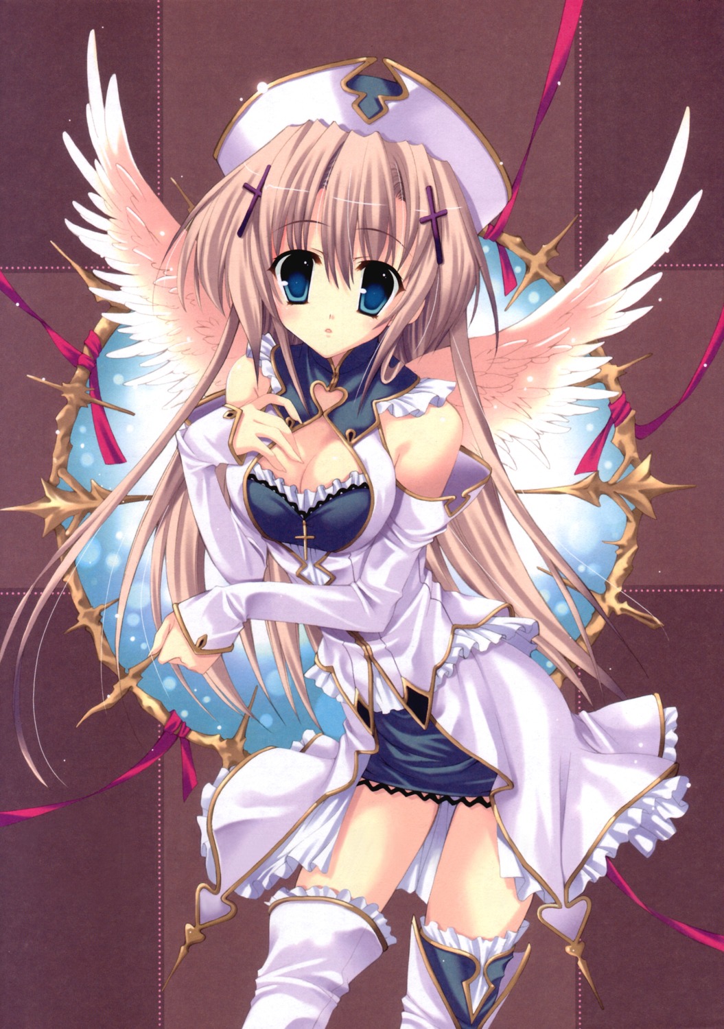 cleavage mitha thighhighs wings