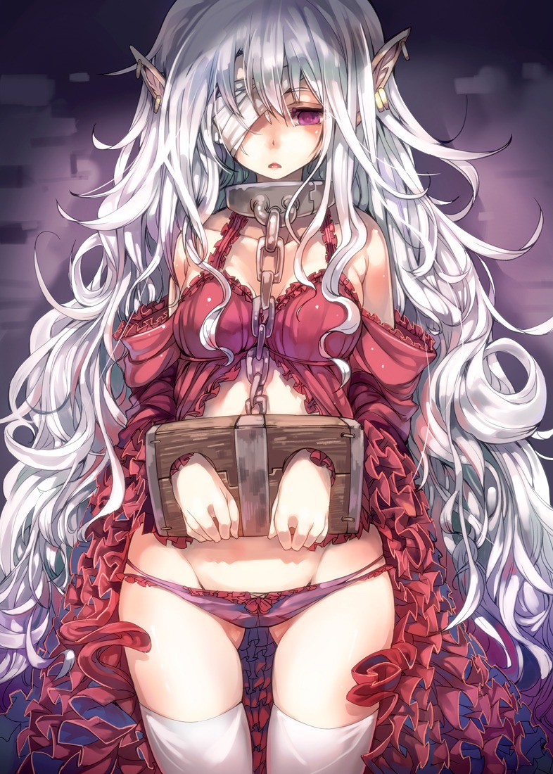 bandages bondage elf pantsu pointy_ears thighhighs ukyo_rst