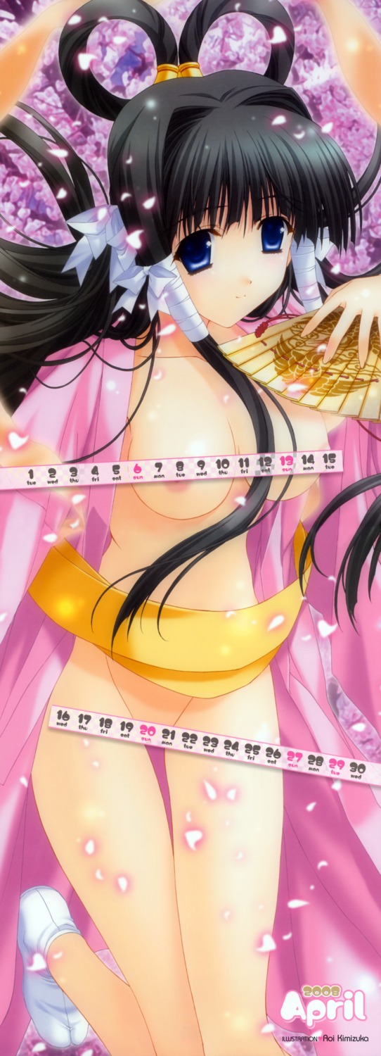 breasts kimizuka_aoi no_bra nopan open_shirt stick_poster