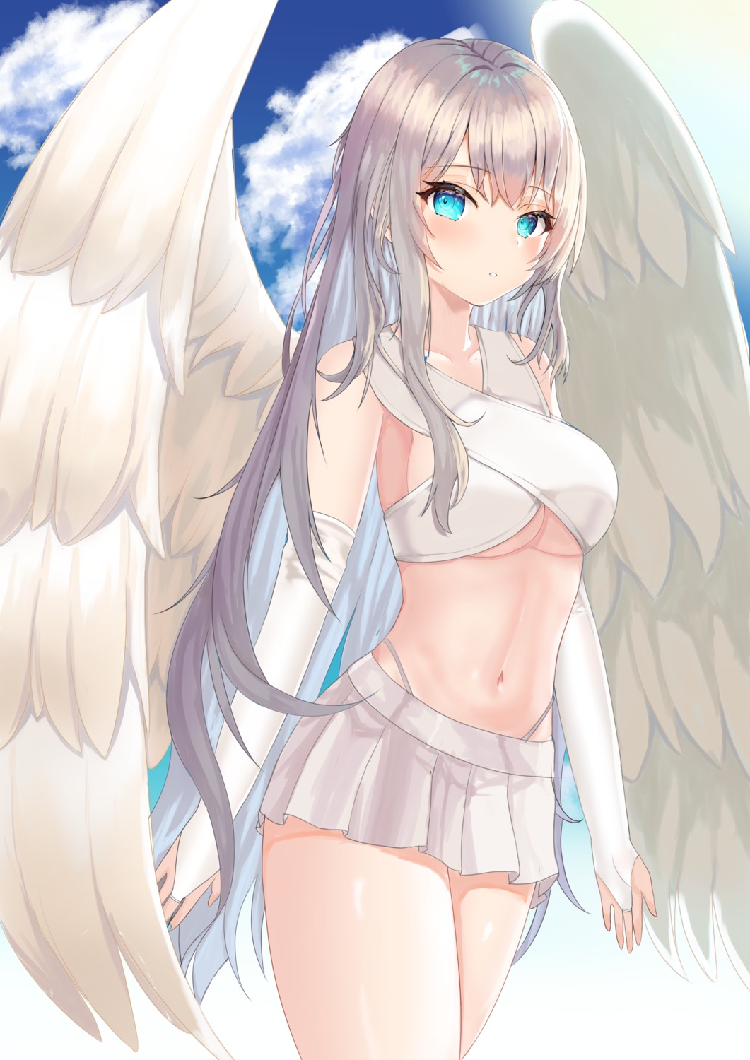 no_bra pantsu tsuyuzora underboob wings