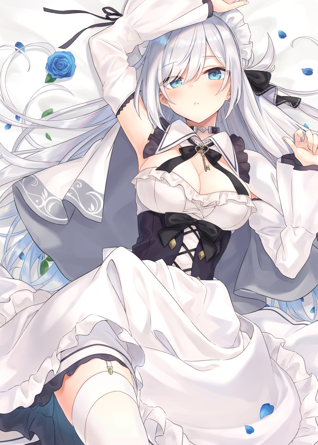 azuuru ciel_arc maid no_bra stockings thighhighs