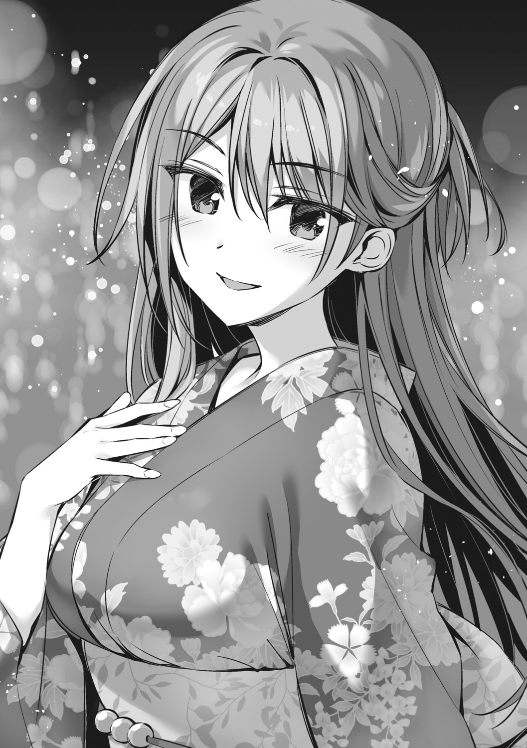 boku_no_kanojo_sensei fujiki_maka monochrome oryou yukata