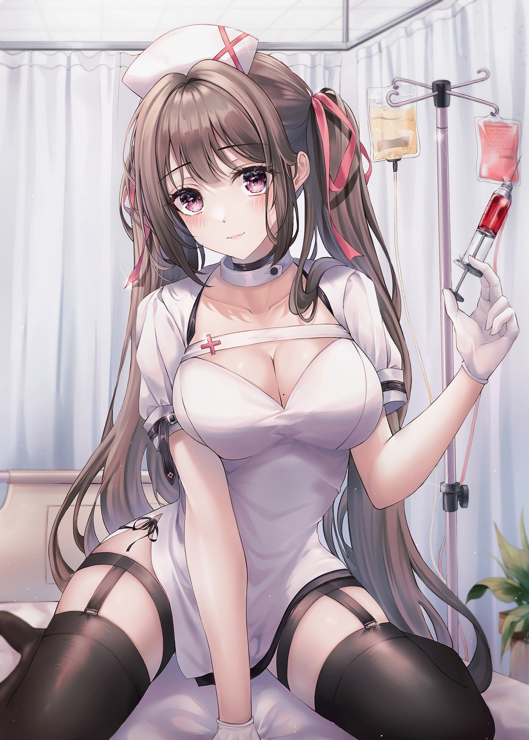 cleavage garter nurse pippin_sol stockings thighhighs