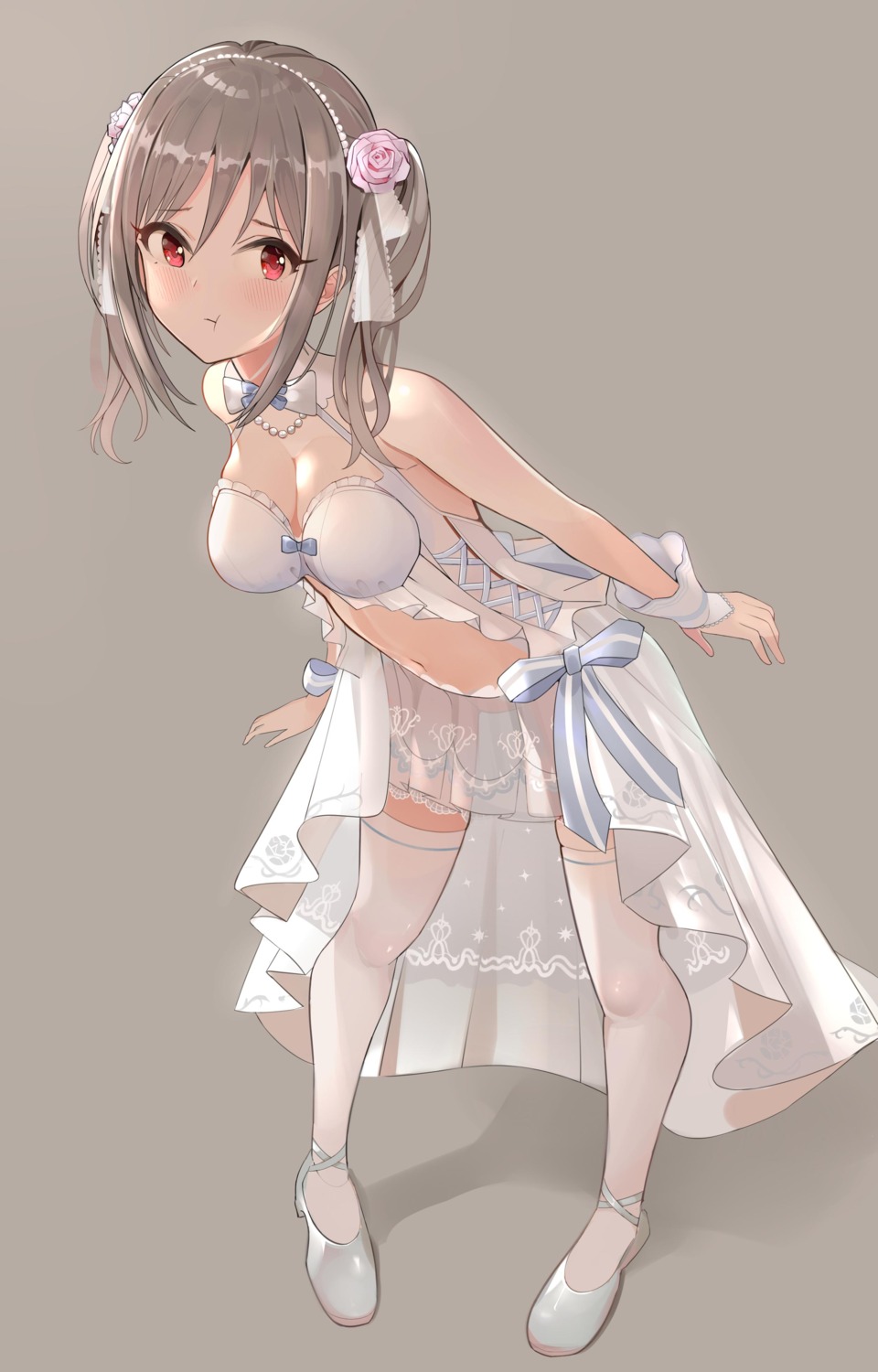 cleavage kanzaki_ranko lingerie nopan pjkka see_through the_idolm@ster the_idolm@ster_cinderella_girls thighhighs