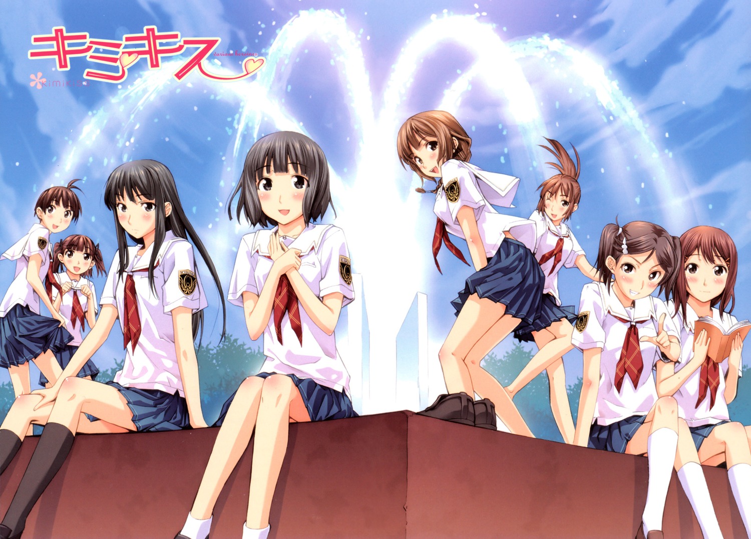 aihara_nana futami_eriko hoshino_yuumi kimikiss mizusawa_mao sakino_asuka satonaka_narumi seifuku shijo_mitsuki shinonome_tarou