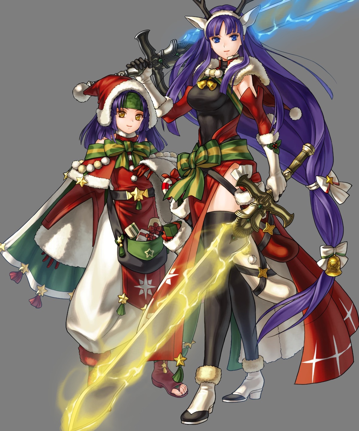 altina_(fire_emblem) animal_ears christmas duplicate fire_emblem fire_emblem:_akatsuki_no_megami fire_emblem:_souen_no_kiseki fire_emblem_heroes heels horns kita_senri nintendo sanaki sword thighhighs