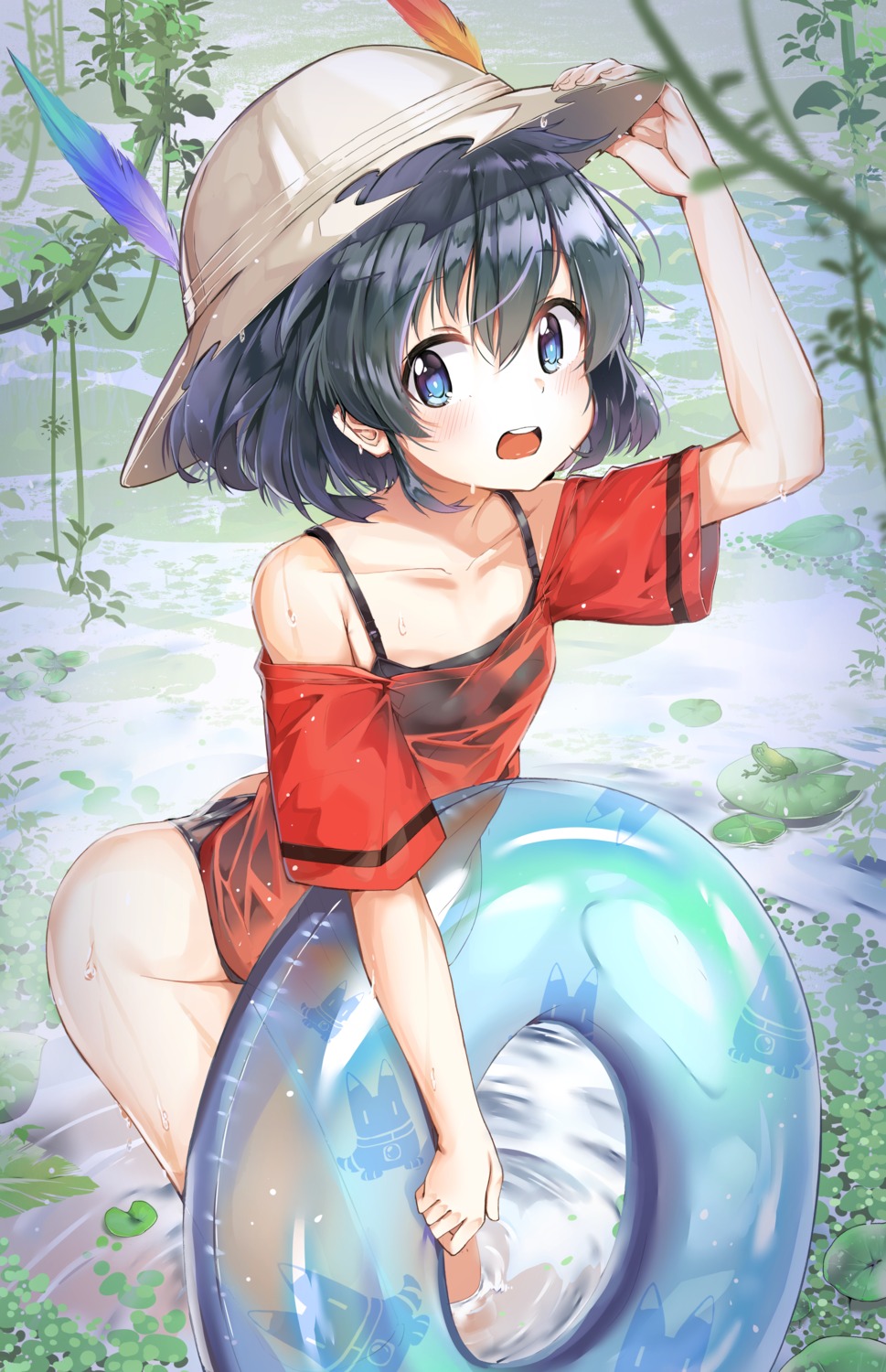 animal_ears_(artist) kaban_(kemono_friends) kemono_friends swimsuits wet wet_clothes