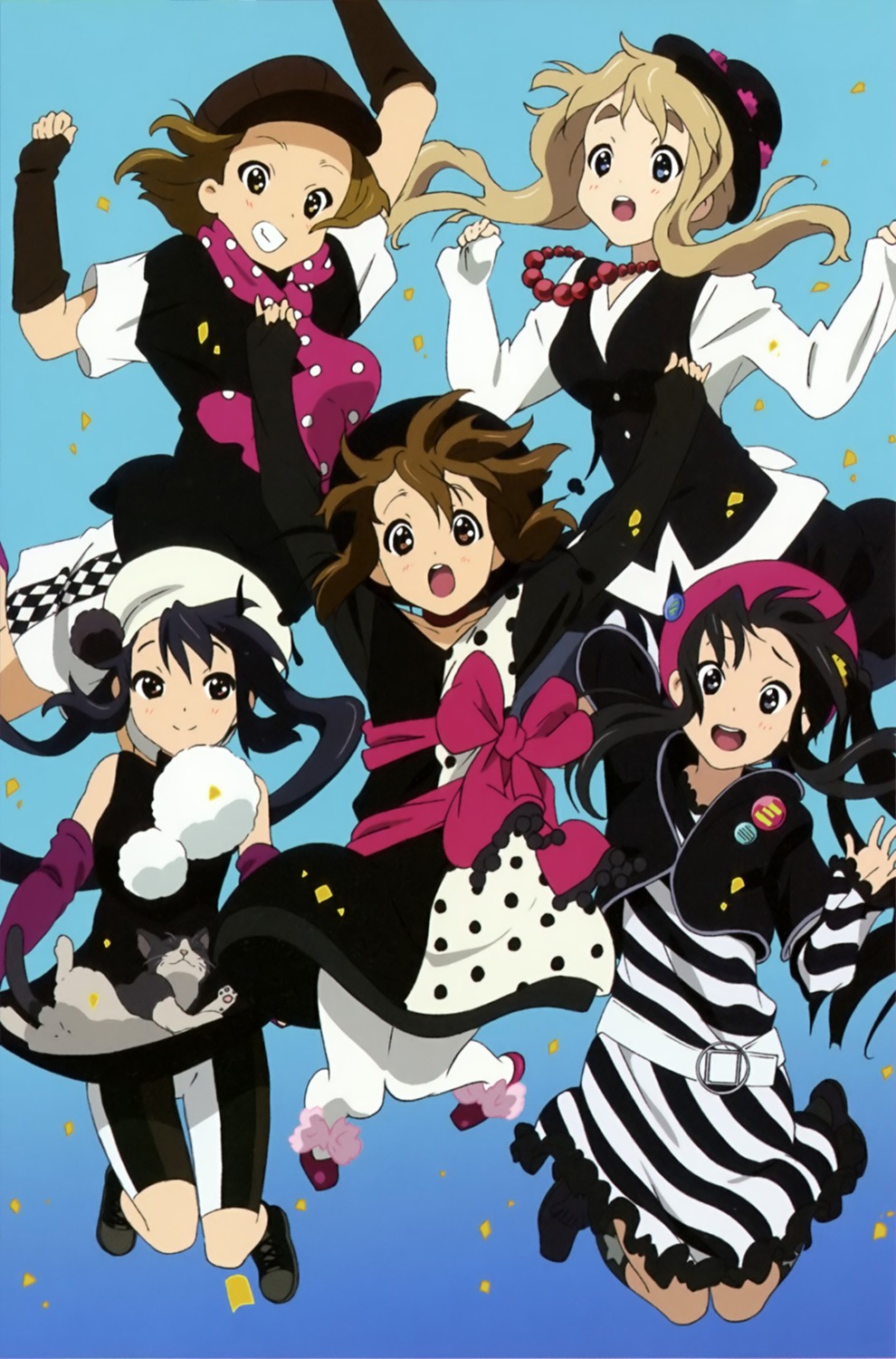 akiyama_mio aliasing bike_shorts dress hirasawa_yui k-on! kotobuki_tsumugi nakano_azusa neko pantyhose tainaka_ritsu