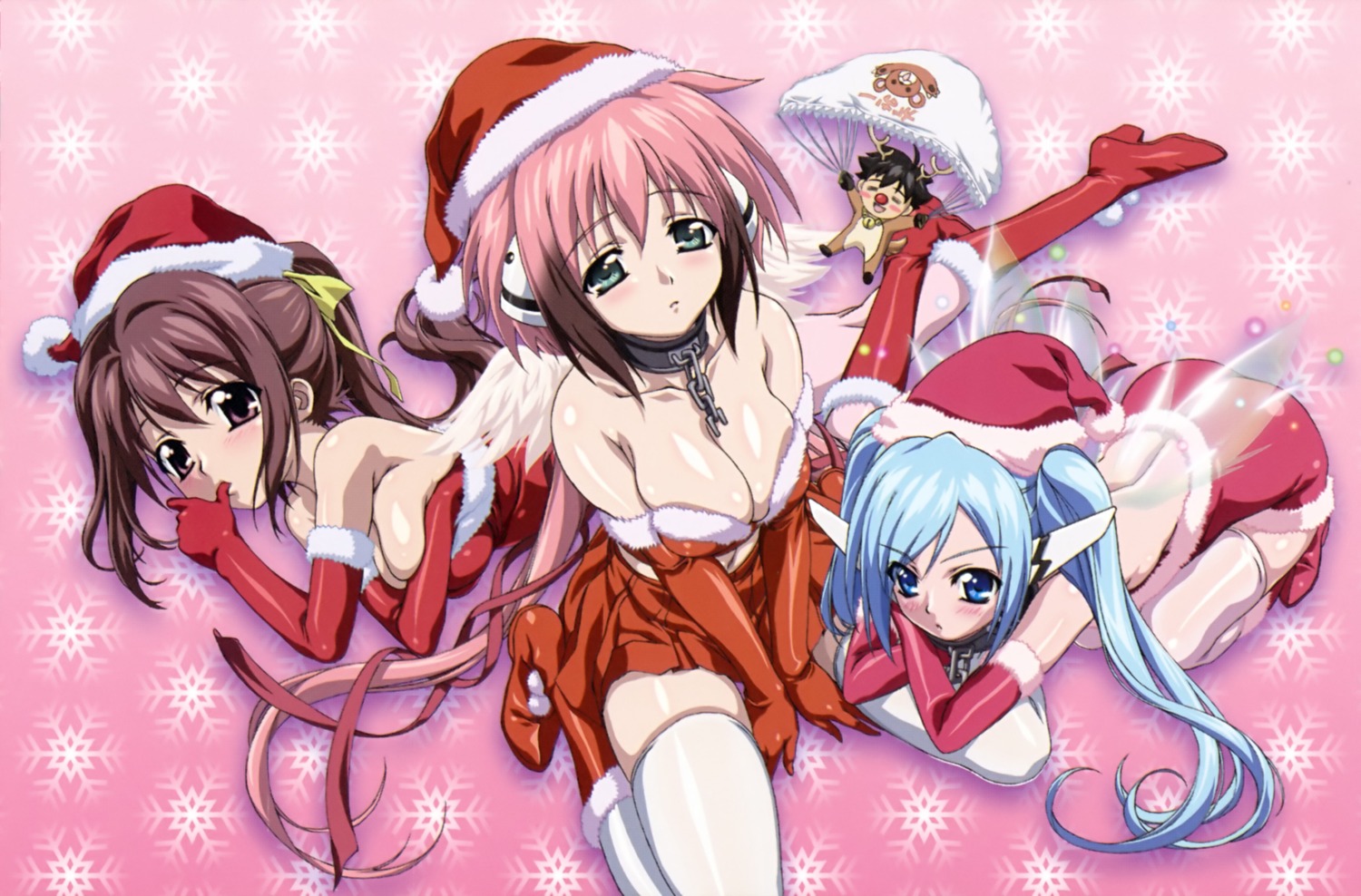 christmas cleavage ikaros jpeg_artifacts mitsuki_sohara nymph sakurai_tomoki sora_no_otoshimono thighhighs