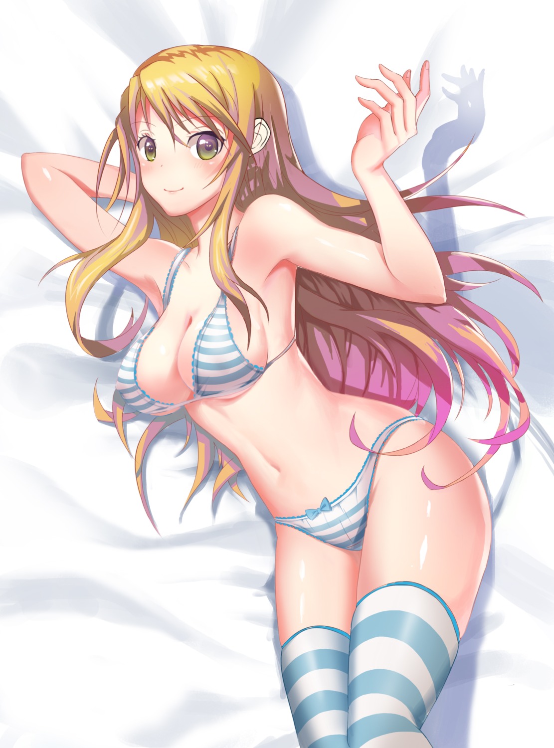 bra cleavage erect_nipples pantsu shimapan thighhighs underboob yaoran_shuangtian