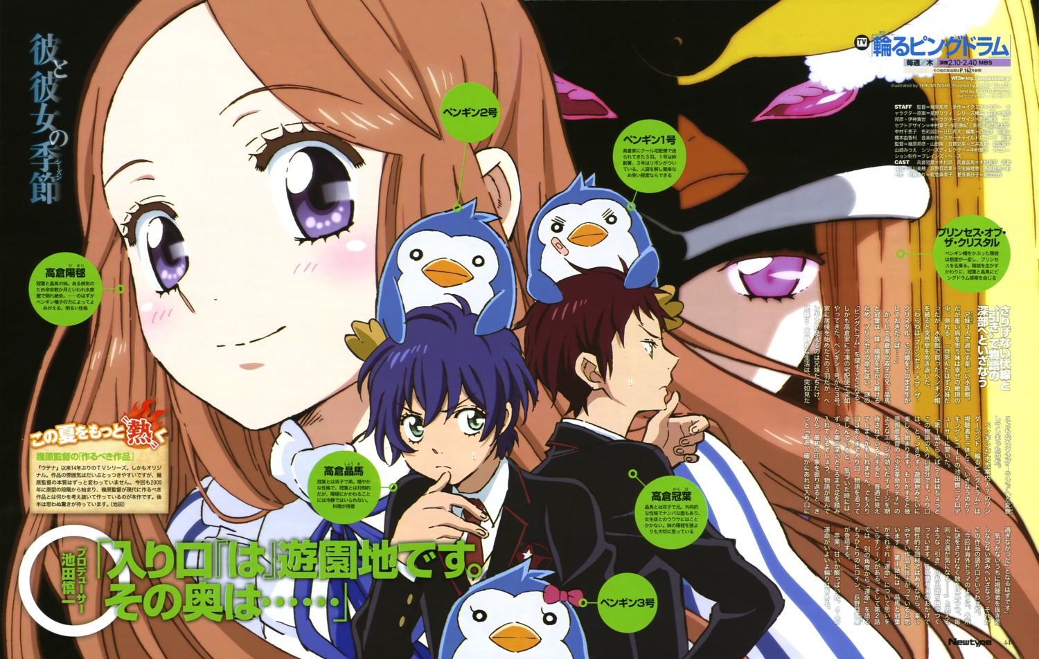 mawaru_penguindrum nishii_terumi penguin takakura_himari takakura_kanba takakura_shouma