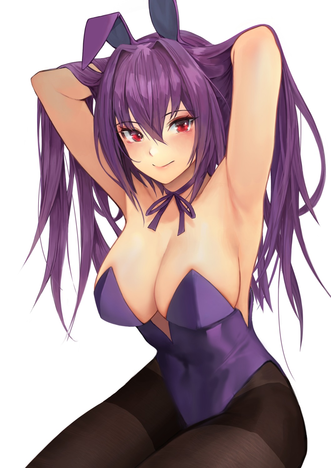 animal_ears bunny_ears bunny_girl fate/grand_order no_bra pantyhose scathach_(fate/grand_order) ur-8
