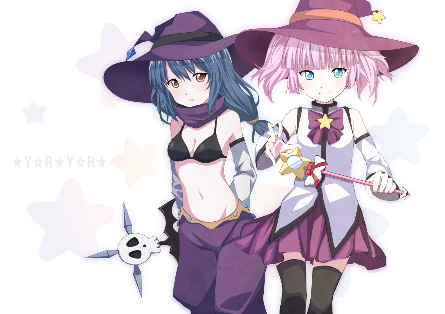 bikini_top etafai furutani_himawari swimsuits thighhighs witch yoshikawa_chinatsu yuru_yuri