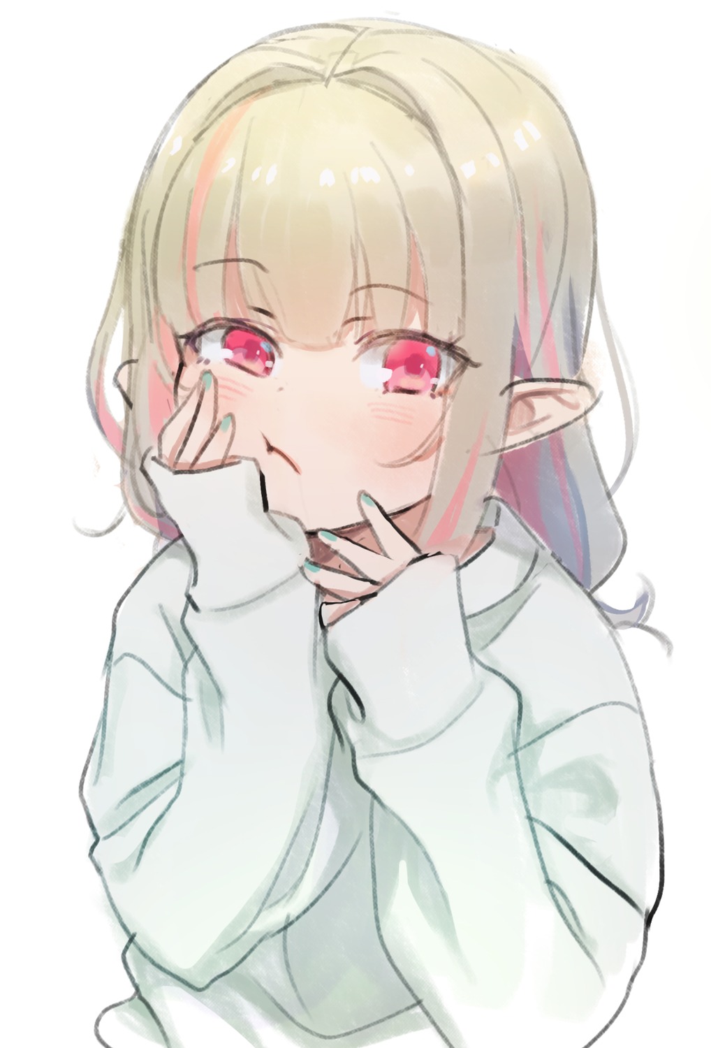 makaino_ririmu nijisanji nijisanji_gamers pointy_ears sabamen sketch sweater