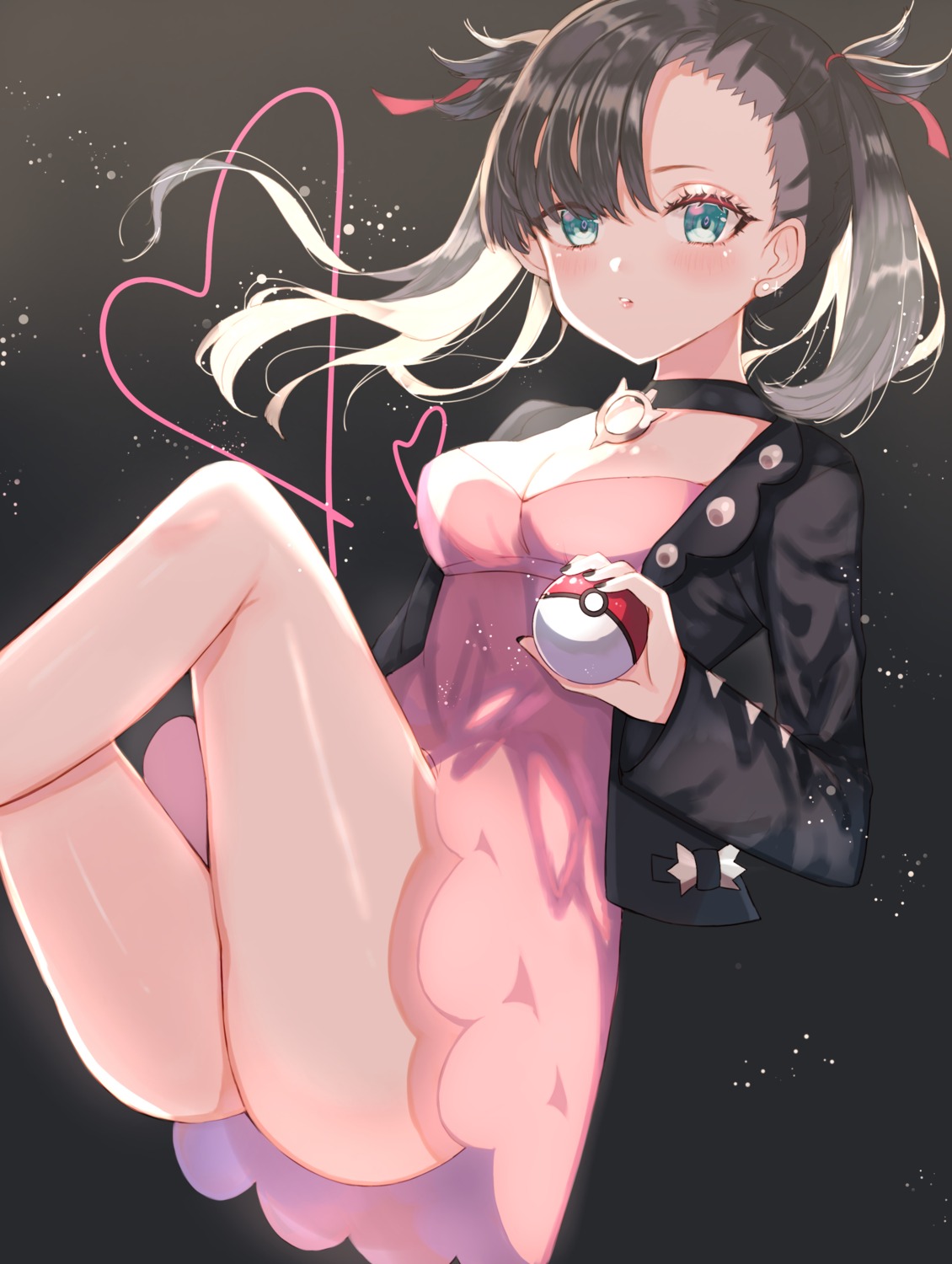 cleavage dress mary_(pokemon) nopan pokemon pokemon_sword_and_shield skirt_lift yupi_(yuyupiko01)