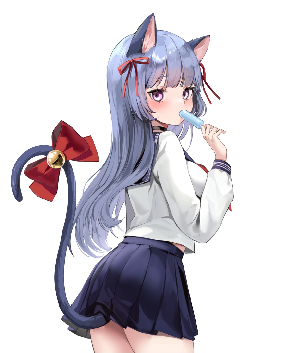 animal_ears lillly nekomimi seifuku tail