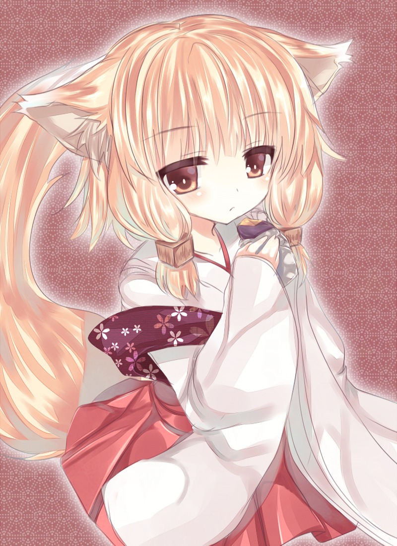 animal_ears japanese_clothes suzunone_rena tail