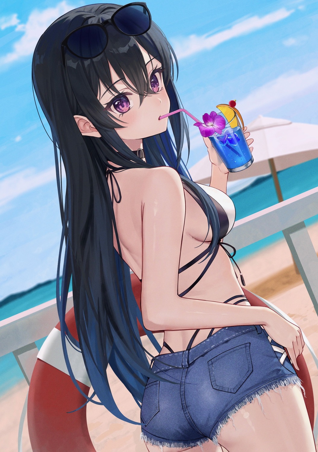 ass bikini ichinose_uruha lupinus_virtual_games megane shakkiy swimsuits vspo!