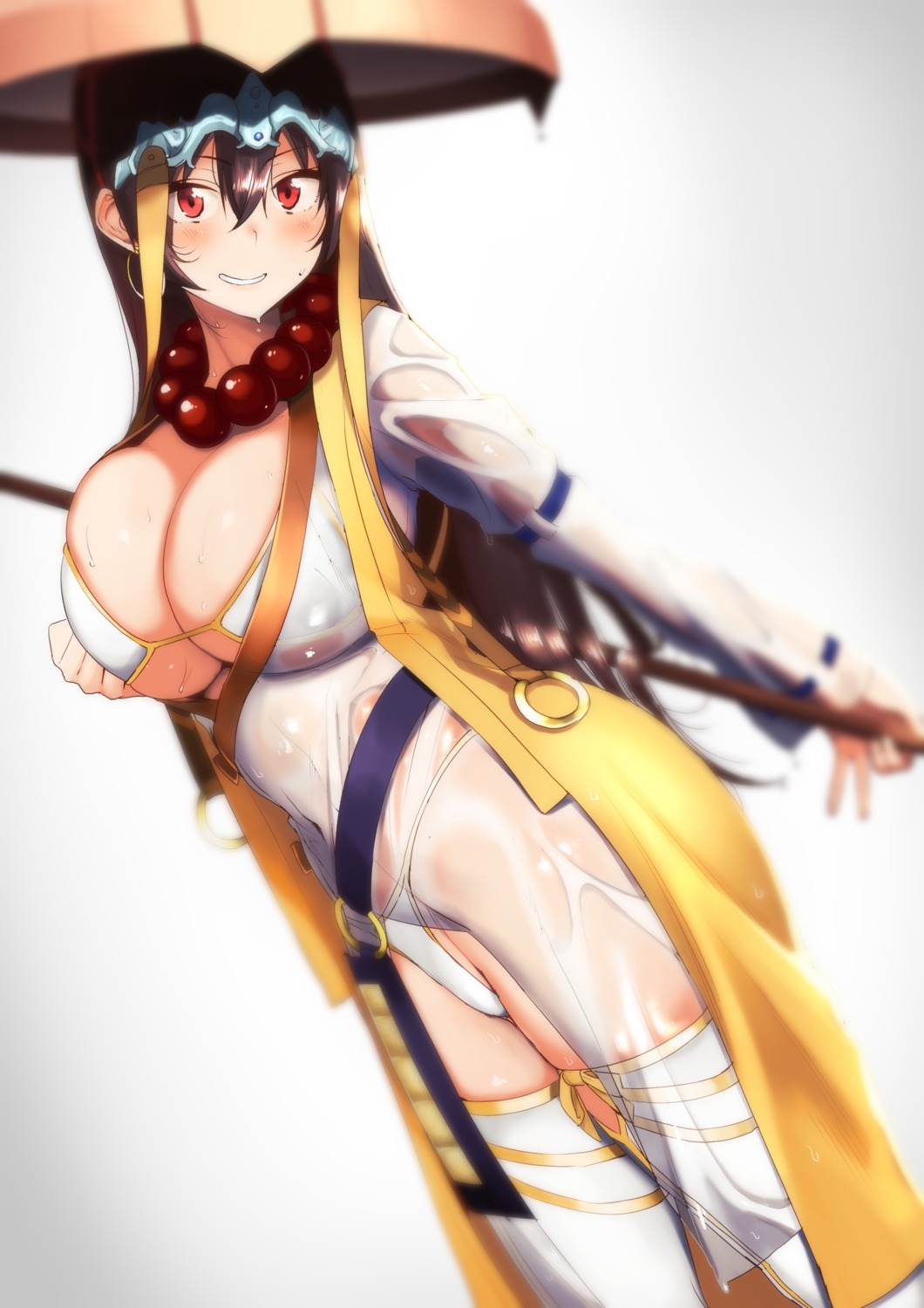amano_don bikini cleavage fate/grand_order see_through swimsuits thighhighs underboob wet_clothes xuanzang_(fate/grand_order)