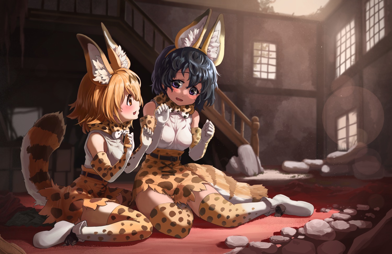 animal_ears cosplay kaban_(kemono_friends) kemono_friends melaton serval tail thighhighs