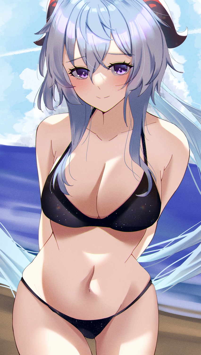 bikini ganyu genshin_impact horns katagiri_nanoka swimsuits