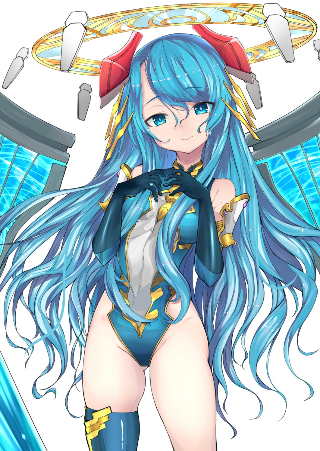 armor horns izayoi_cha leotard puzzle_&_dragons thighhighs