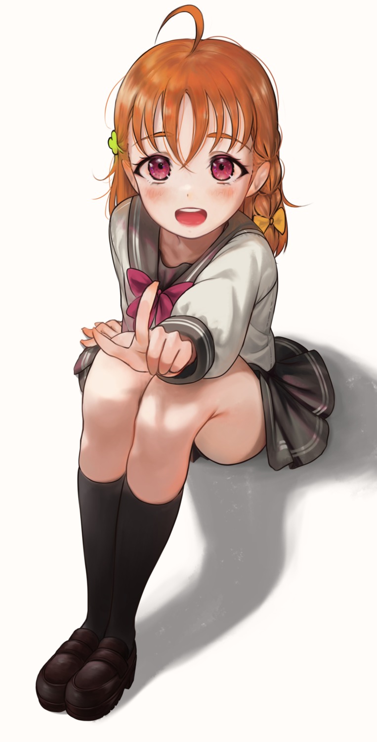 love_live!_sunshine!! seifuku skirt_lift takami_chika torriet