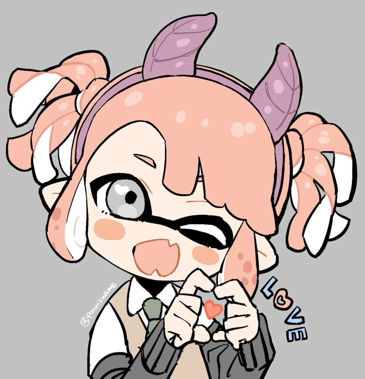 amezawa_koma horns pointy_ears splatoon tentacles