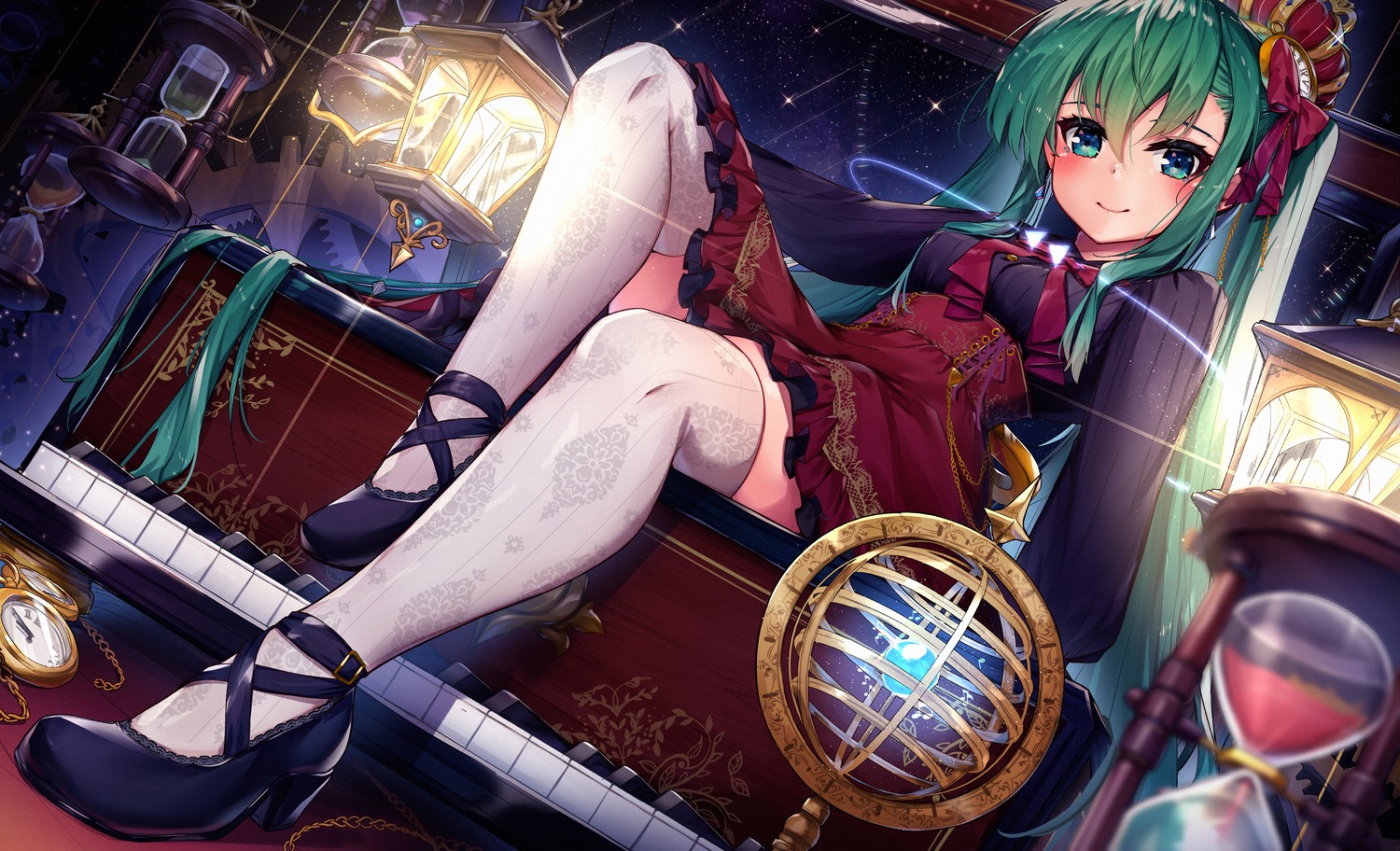 hatsune_miku marutenmaruten thighhighs vocaloid