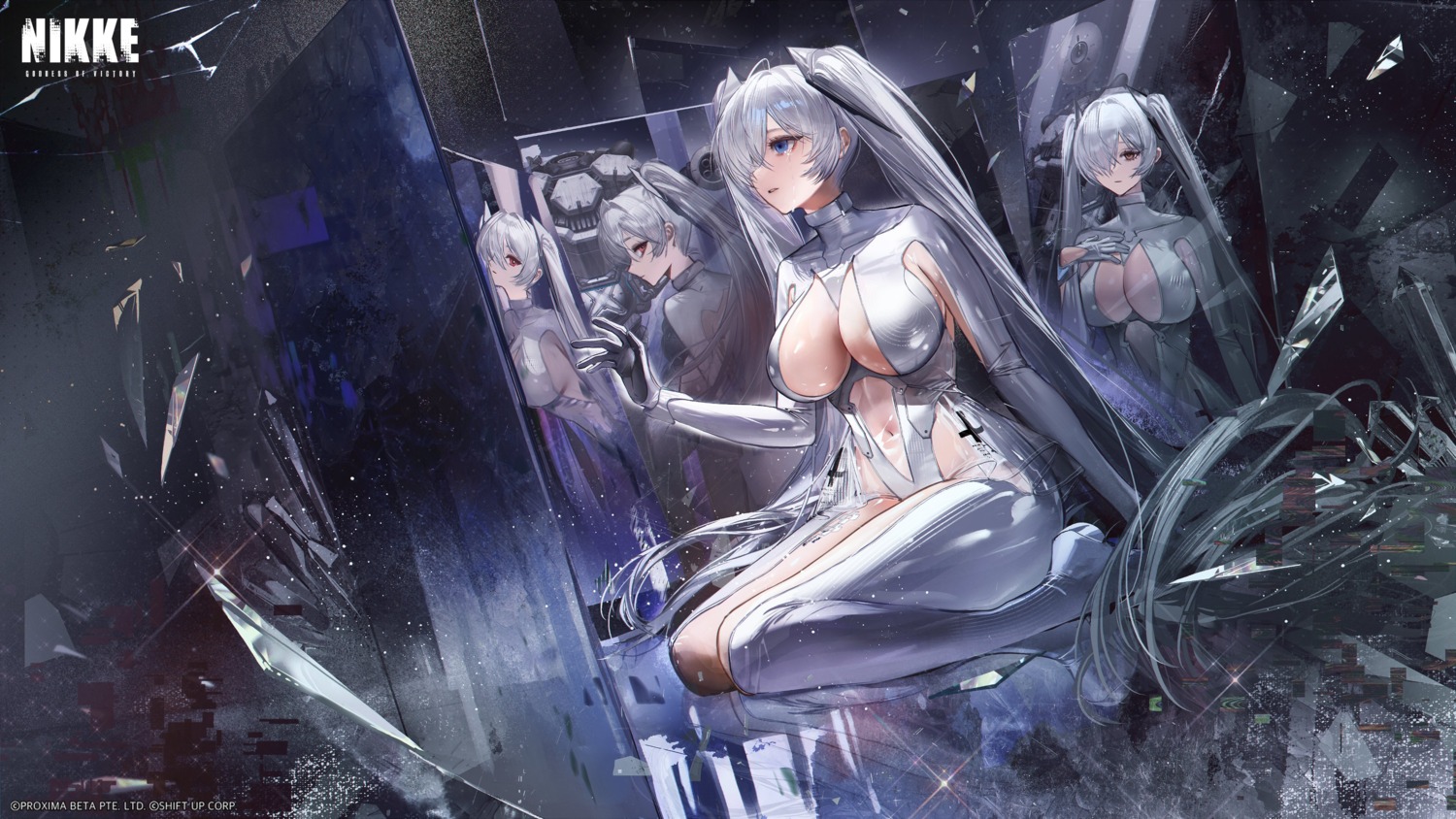 bodysuit cinderella_(nikke) duoqing_tiebanshao goddess_of_victory:_nikke no_bra see_through