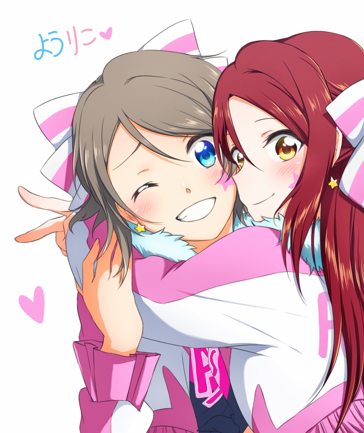 love_live!_sunshine!! sakurauchi_riko watanabe_you yuchi_(salmon-1000) yuri