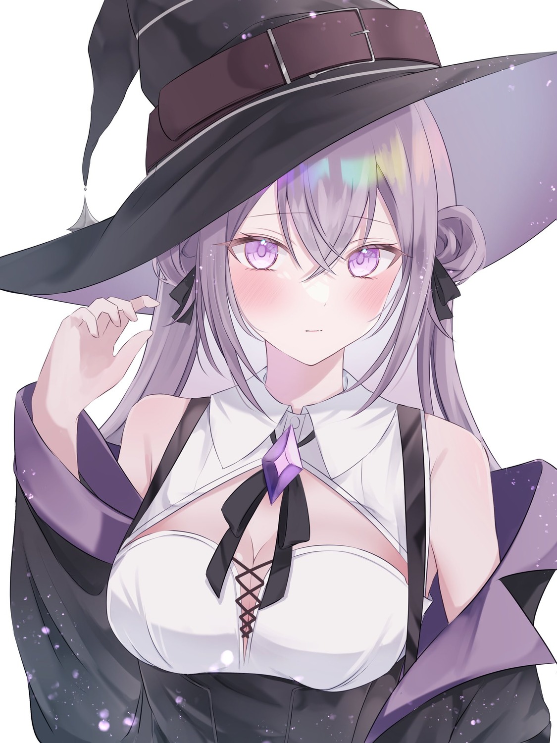 cleavage harusame_spica indie_virtual_youtuber no_bra witch yomogi_mogu