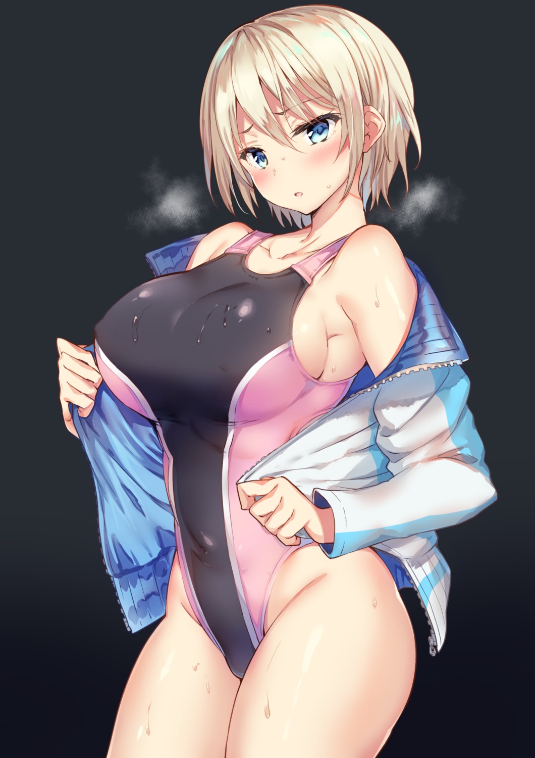 erect_nipples gakkou_de_seishun! kuwahara_hazuki sanshoku_amido swimsuits wet