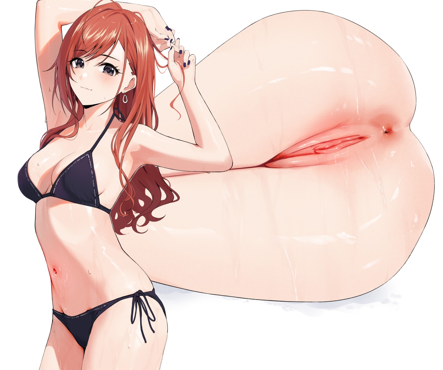 anus arisugawa_natsuha bikini bottomless gin00 pussy swimsuits the_idolm@ster the_idolm@ster_shiny_colors wet