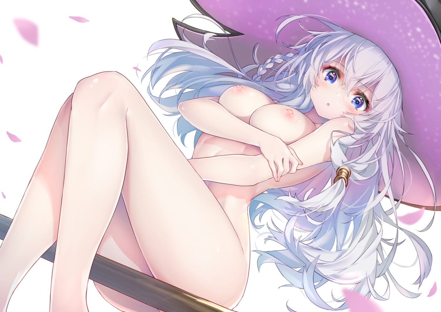 breast_hold elaina_(majo_no_tabitabi) hong_(white_spider) majo_no_tabitabi naked nipples witch