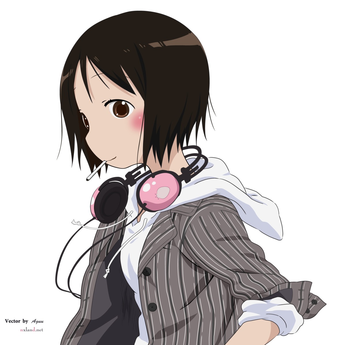 headphones ichigo_mashimaro itou_nobue vector_trace watermark