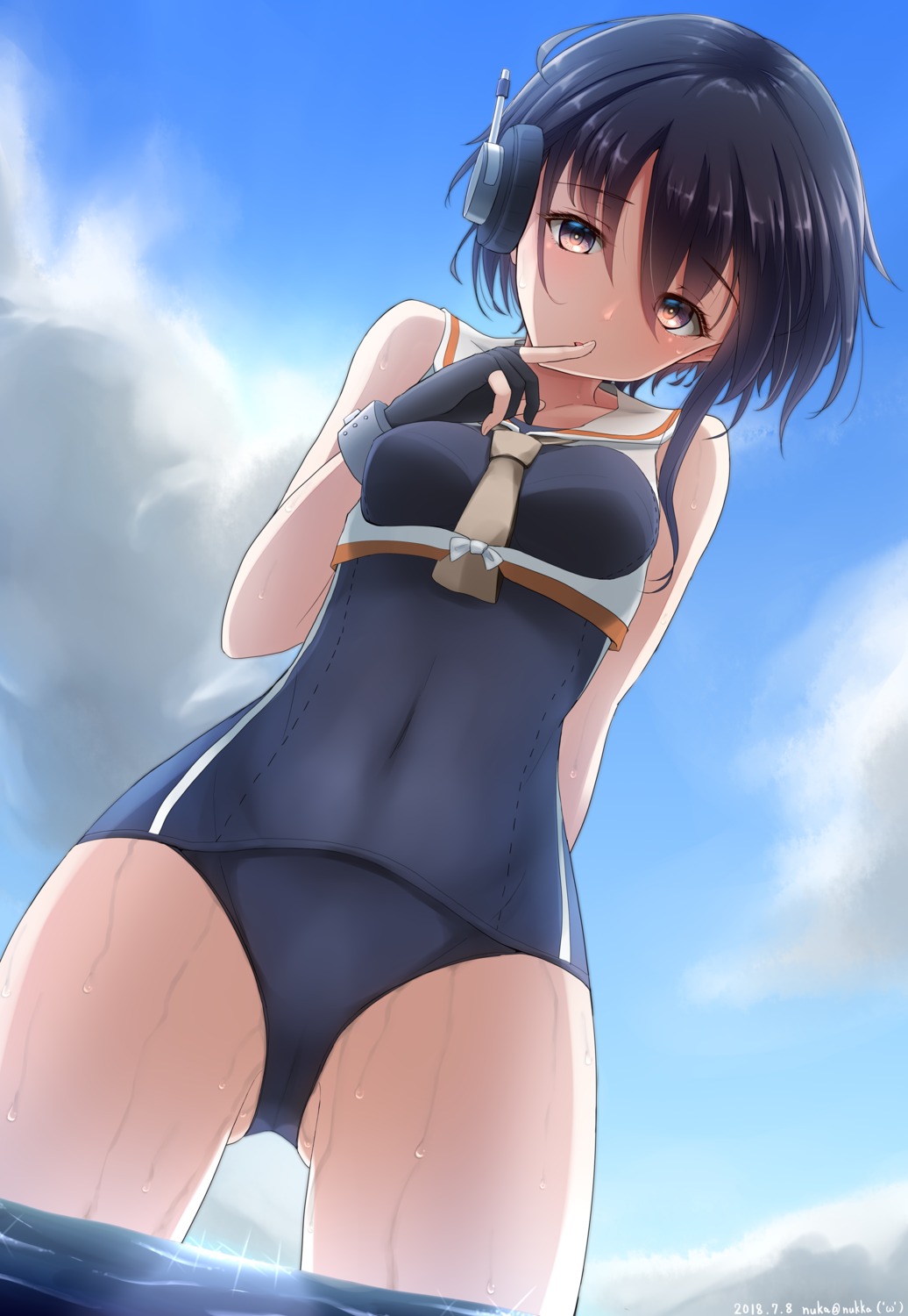 i-13_(kancolle) kantai_collection nuka_(nvkka) school_swimsuit seifuku swimsuits wet